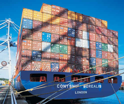 Loaded Ship with Containers - Trade with China